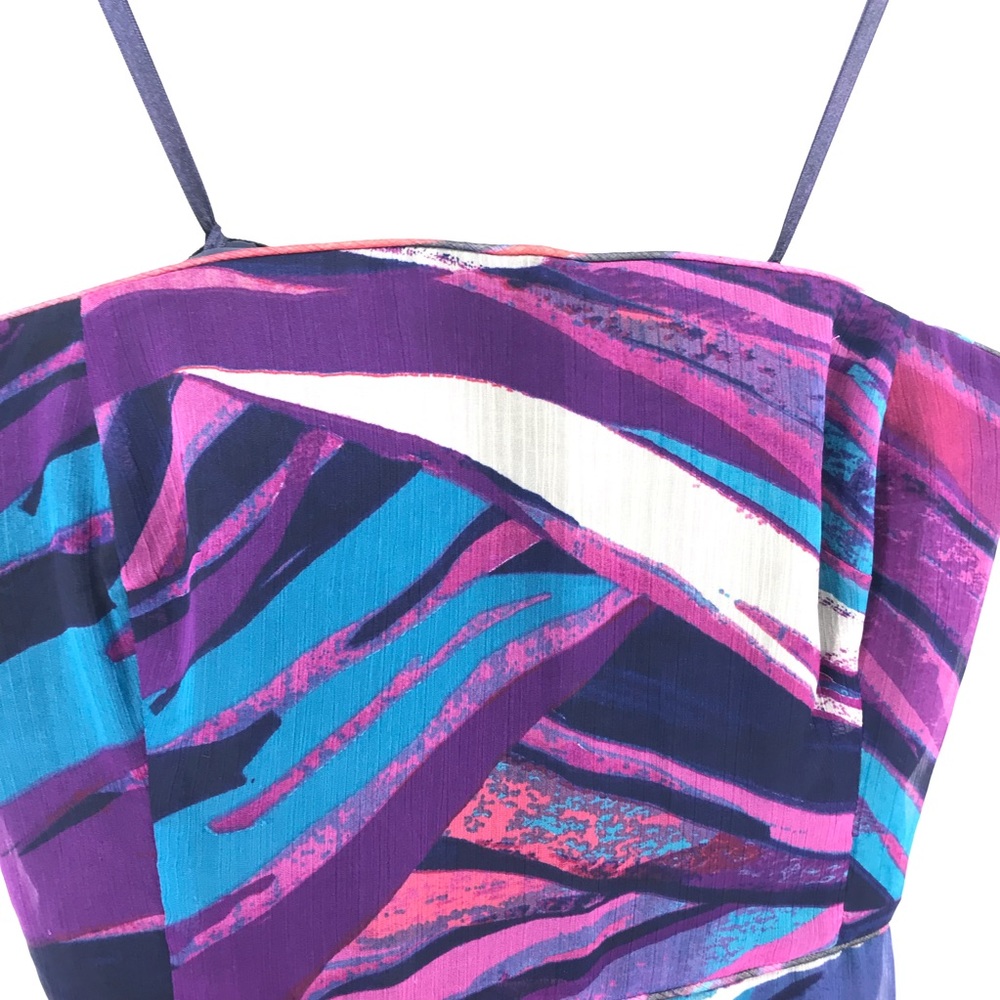 🌿 Banana Republic Purple Blue Strapless Dress - Picture 2 of 4